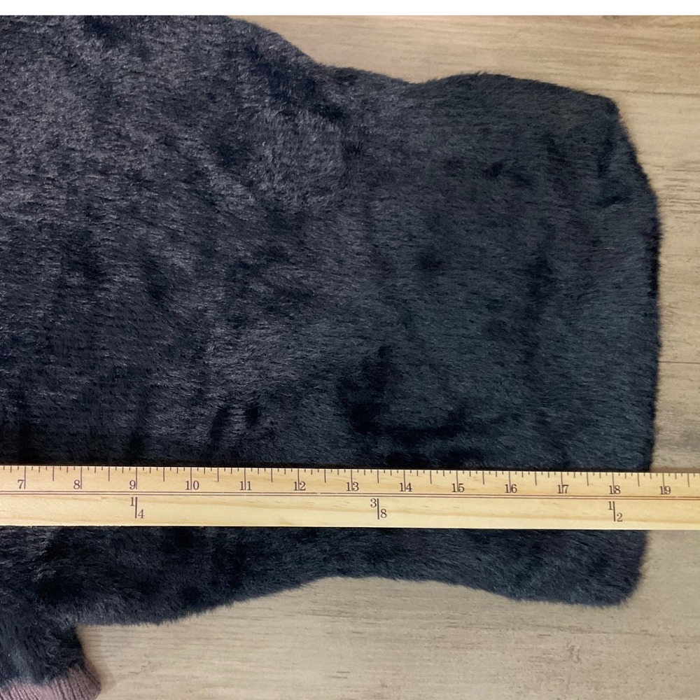 Intimately Free People Fuzzy Short Sleeve Knit Top‎ Black Purple Trim Size XS - Picture 2 of 5